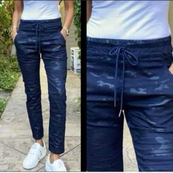 BEVY FLOG Pants - Bevy Flog Shely Pant Black Blue Camouflage 25